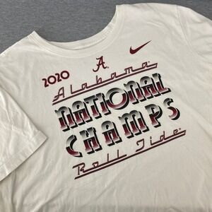 Nike Alabama Crimson‎ Tide 2020 National Champs NCAA T Shirt XXL White
